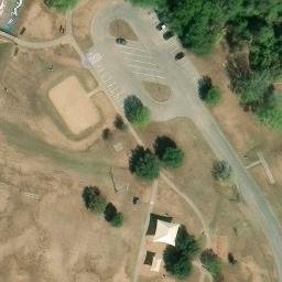 Sand Volleyball Court, Bastrop, TX — aerial view