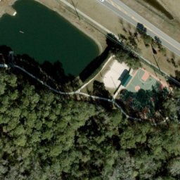 Sand Volleyball Court, Fruit Cove, FL — aerial view