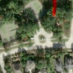 Sand Volleyball Court, Spring, TX — aerial view