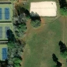 Beaumont Beach Volleyball Court #1 — aerial view