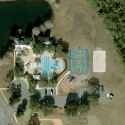 Sand Volleyball Court, St. Johns, FL — aerial view