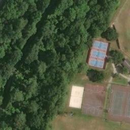 Sand Volleyball Court, Humble, TX — aerial view