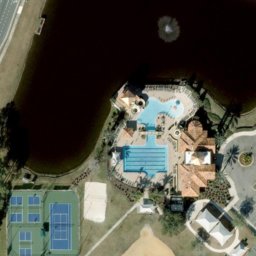 Sand Volleyball Court, St. Johns, FL — aerial view