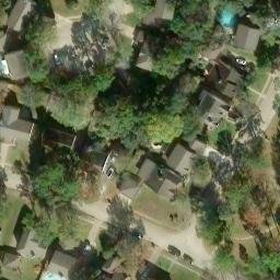Sand Volleyball Court, Oak Cliff Place, TX — aerial view