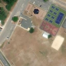 Sand Volleyball Court, High Springs, FL — aerial view