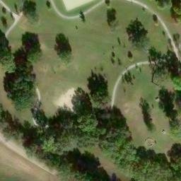 Sand Volleyball Court, Houston, TX — aerial view