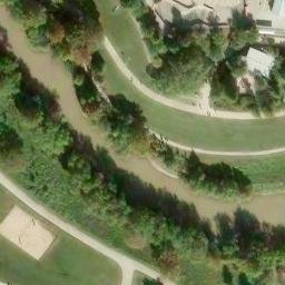 Eleanor Tinsley Park Volleyball Court — aerial view