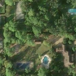 Sand Volleyball Court, Bunker Hill Village, TX — aerial view