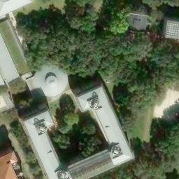 Sand Volleyball Court, West University Place, TX — aerial view