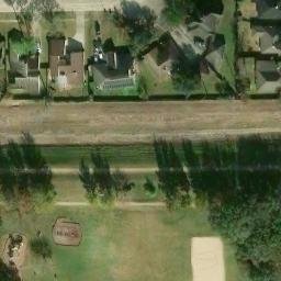 Sand Volleyball Court, Mission Bend, TX — aerial view