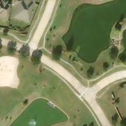Sand Volleyball Court, Cinco Ranch, TX — aerial view