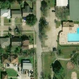 Sand Volleyball Court, Missouri City, TX — aerial view