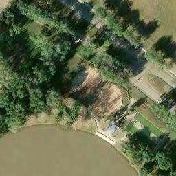 Sand Volleyball Court, Fifth Street, TX — aerial view
