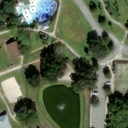 Sand Volleyball Court, Palm Coast, FL — aerial view
