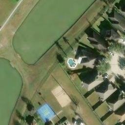 Sand Volleyball Court, Kemah, TX — aerial view
