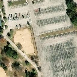 Sand Volleyball Court, Balcones Heights, TX — aerial view