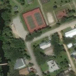 Sand Volleyball Court, Flagler Beach, FL — aerial view