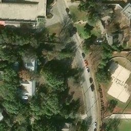 Sand Volleyball Court, Olmos Park, TX — aerial view