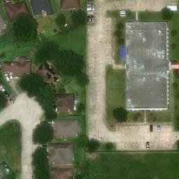 Sand Volleyball Court, Dickinson, TX — aerial view