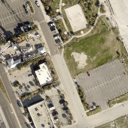 Sand Volleyball Court, Daytona Beach, FL — aerial view