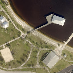 Sand Volleyball Court, Daytona Beach, FL — aerial view