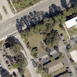 Sand Volleyball Court, South Daytona, FL — aerial view
