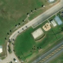 Galveston Beach Volleyball Court #1 — aerial view