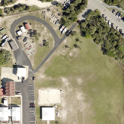 Sand Volleyball Court, Ponce Inlet, FL — aerial view