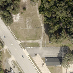 Sand Volleyball Court, De Land Southwest, FL — aerial view