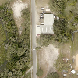 Sand Volleyball Court, Lake Helen, FL — aerial view