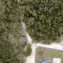 Sand Volleyball Court, Lake Helen, FL — aerial view