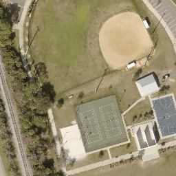 Sand Volleyball Court, Edgewater, FL — aerial view
