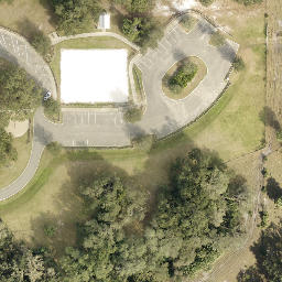 Sand Volleyball Court, Midway, FL — aerial view