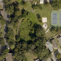 Sand Volleyball Court, Forest City, FL — aerial view
