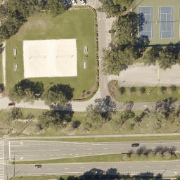 Sand Volleyball Court, Goldenrod, FL — aerial view