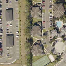 Sand Volleyball Court, Goldenrod, FL — aerial view