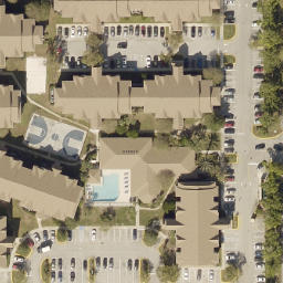 Sand Volleyball Court, Alafaya, FL — aerial view