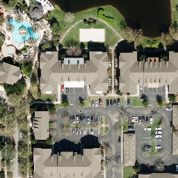 Sand Volleyball Court, Union Park, FL — aerial view
