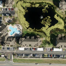 Sand Volleyball Court, University, FL — aerial view