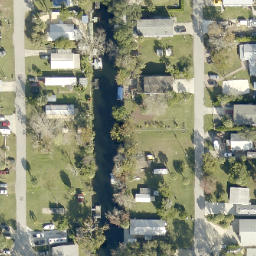 Sand Volleyball Court, Weeki Wachee Gardens, FL — aerial view