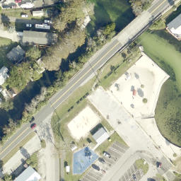 Sand Volleyball Court, Weeki Wachee Gardens, FL — aerial view