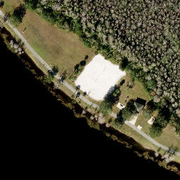 Sand Volleyball Court, Lake Hart, FL — aerial view