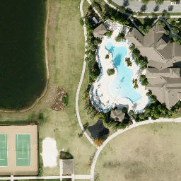 Sand Volleyball Court, Horizon West, FL — aerial view