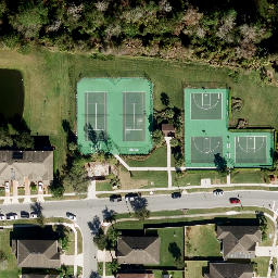 Sand Volleyball Court, Meadow Woods, FL — aerial view