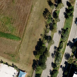 Sand Volleyball Court, Lake Hart, FL — aerial view