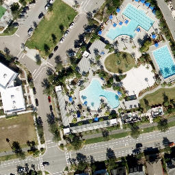 Sand Volleyball Court, Lake Hart, FL — aerial view