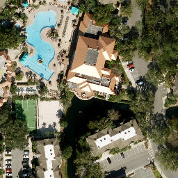 Sand Volleyball Court, Celebration, FL — aerial view