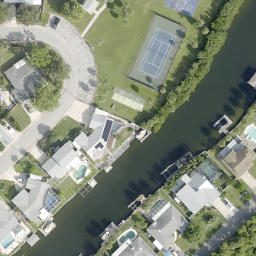 Sand Volleyball Court, Merritt Island, FL — aerial view
