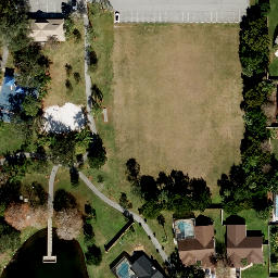 Sand Volleyball Court, Hunters Creek, FL — aerial view