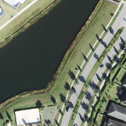 Sand Volleyball Court, Hunters Creek, FL — aerial view